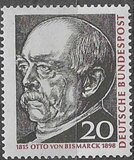 Alemania #918  1965  Nueva NH  "Otto Von Bismark"