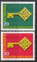Alemania #983 - 984  1968  Serie completa Nueva NH  "Europa"