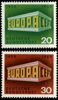 Alemania #996 - 997 1969  Serie completa  Nueva NH "Europa"