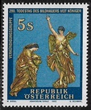 Austria #1585  1992  Nueva NH "Angel y la Virgen, esculturas de Veit Königer"