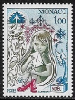 Mónaco #1128  1978 Nueva NH "Niña con carta de navidad"
