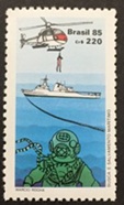 Brazil #2007 1985 Nueva NH "Helicóptero de rescate y búsqueda en el mar"