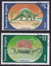 Bulgaria #3540 - 3541 1990  CTO "Dinosaurios"