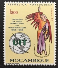 Mozambique #464  1965 Nueva NH "Centenario de la Unión Internacional de Telecomunicaciones - Angel""