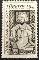 Turquia #B69 1958 Nueva NH "Katip Chelebi, historiador"
