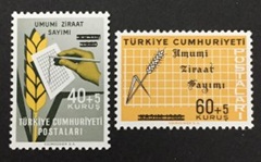 Turquia #B93- B94  1963  Serie completa Nueva NH "Censo agropecuario"