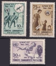 Turquia #B85 - B86 1961 Serie completa Nuevas NH "Campaña anti malaria de la UNICEF"