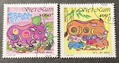 Vietnam 1995 #2589 - 2590  1995 Serie completa CTO "Año del jabalí"
