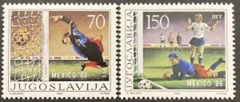 Yugoslavia  #1777 - 1778  1986  Serie completa Nueva NH "Copa mundial de futbol Mexico 86"