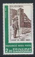 ANDORRA , Administracion francesa 343 1986 Nueva NH "Inaguracion del museo postal- Cartero en estampilla"