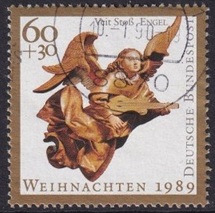 Alemania #B685  1989 "Ángel tallado - Navidad"
