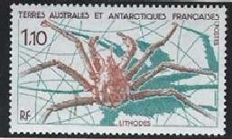 Territorios Australes y Antárticos Franceses #143 1989 Nueva NH "Rey cangrejo lithodes"