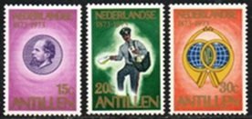Antillas Holandesas #349 - 351 1973 Serie completa Nuevas NH "Centenario del sello de las Antillas"
