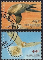 Australia #2002 - 2003 2001 "Águila de cola de cuña y cernícalo nanquine"
