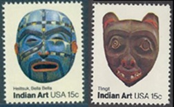 Estados Unidos #1834 y #1836 1980 Nuevas NH «Máscaras indias del noroeste»