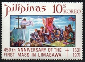 Filipinas  #1159   1971  Nueva NH "450 años de la primera misa en Limasawa"