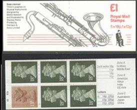 Gran Bretaña #BK406  1979 Booklet Nuevo "Clarinete"