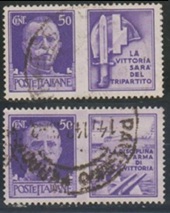 Italia #435 - 436 1942 "Emmanuel III - Ejercito Italiano"