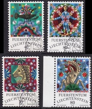 Liechtenstein #600, #603 y #605 - 606  1976 "Signos del zodiaco"