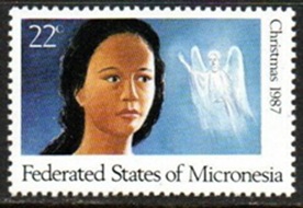 Micronesia #58  1987  Nueva NH "Navidad - Arcángel Gabriel"