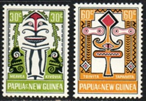 Papua Nueva Guinea #223 - 224  1966  "Mitos del pueblo Elema"