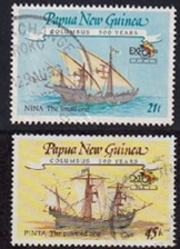 Papua Nueva Guinea #782 - 783 1992 «Descubrimiento de America»
