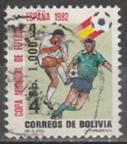 Bolivia # 701 1984 Recargada "Copa mundial de futbol España 82"