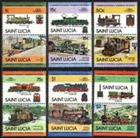 Santa Lucia #674a - 679b 1984 Serie completa Nuevas NH "Locomotoras"