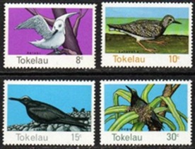 Tokelau #57 - 60 1977 Serie completa Nueva NH "Charrán blanco, vuelvepiedras rojizo, títere negro y títere pardo"