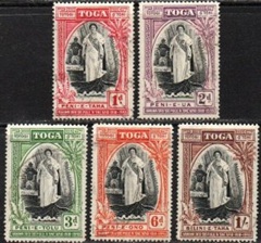 Tonga  #82 - 86 1944 Serie completa "«Reina Salote»