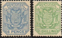 Transvaal #158 - 159  1895  Nuevas (HINGED)