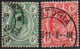 Transvaal #281 - 282  1905  «Rey Eduardo VII»