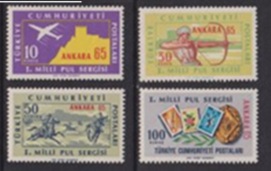 Turquia #1670 - 1673 1965 Serie completa Nueva NH "Exposición de sellos postales Ankara 65"