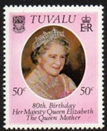 Tuvalu #137  1980  Nueva NH "80º cumpleaños de la Reina Madre"