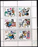 Alemania, Republica Democratica #887a 1966 Nueva NH "Cuentos: La mesa de los deseos, el asno de oro y el garrote en el saco"