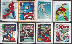Estados Unidos #4159a, #4159e – 4159f, #4159h, #4159n – 4159o y #4159r - 4159s 2007 Autoadhesivas en papel «Super héroes de Marvel»