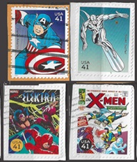 Estados Unidos #4159e – 4159f y #4159r – 4159s 2007 Autoadhesivas en papel «Super héroes de Marvel»