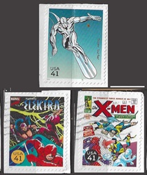 Estados Unidos #4159f y #4159r – 4159s  2007 Autoadhesivas en papel «Super héroes de Marvel»