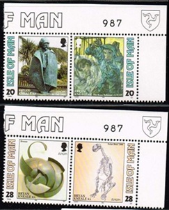 Isla de Man #559a y  #561a 1993 Serie completa Nuevas NH "Europa (C.E.P.T.) - Arte Contemporáneo"