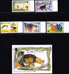 Isla de Man #672 - 677 1996 Serie completa con H.S."Gatos de la Isla de Man"