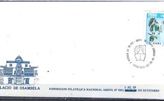 Peru #881 1986 Sobre conmemorativo AMIFIL 87 «Floripondio»
