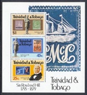 Trinidad & Tobago Scott #'s 320a MHH.S. Nueva NH "100 Años del fallecimiento de Sir Roland Hill"