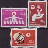 Turquia #B137 - B139 1971 Serie completa Nueva NH "Protección a la niñez"