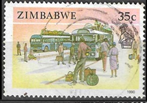 Zimbabue #627 1990 "Buses"