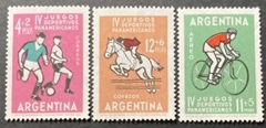 Argentina #B42 - 43 y #CB31 1963 serie completa Nuevas NH "IV Juegos Deportivos Panamericanos"