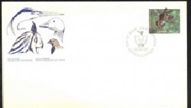 Canada #1098 1986 FDC Matasello de ave "Urogallo de las píceas"