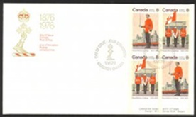 Canada #692 - 693 1976 Cuadro en FDC "100 Años del Colegio Militar"