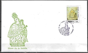 Peru #1059 1993 FDC Scott $3.00 Bust. $3.00 "Virgen de Loreto - Navidad"