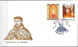 Peru #1132 - 1133  1995 Serie completa Scott $4.00  Bust. $5.00 "Santo Torivio de Mogrovejo y San Francisco Solano"