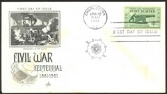 Estados Unidos #1178 1961 FDC "100 Años de la guerra civil"